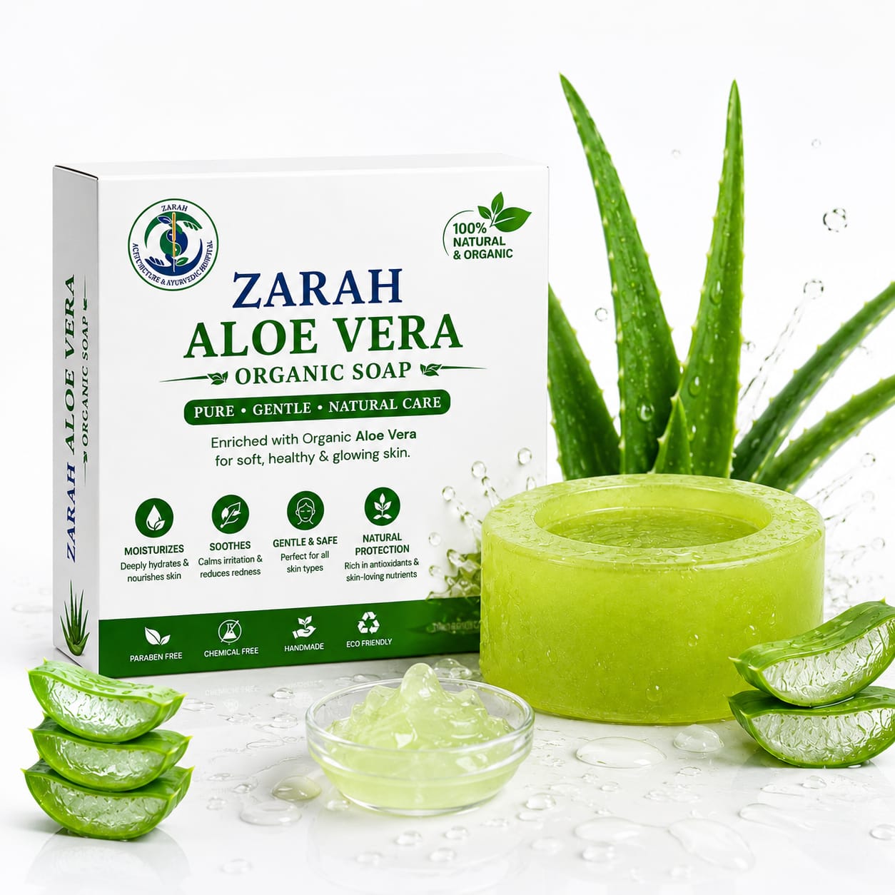 ZARAH Aloe vera 100% Natural Bath Soap