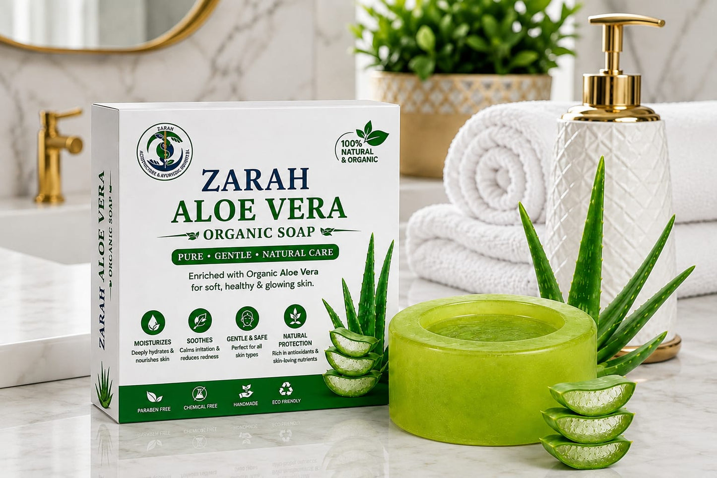 ZARAH Aloe vera 100% Natural Bath Soap
